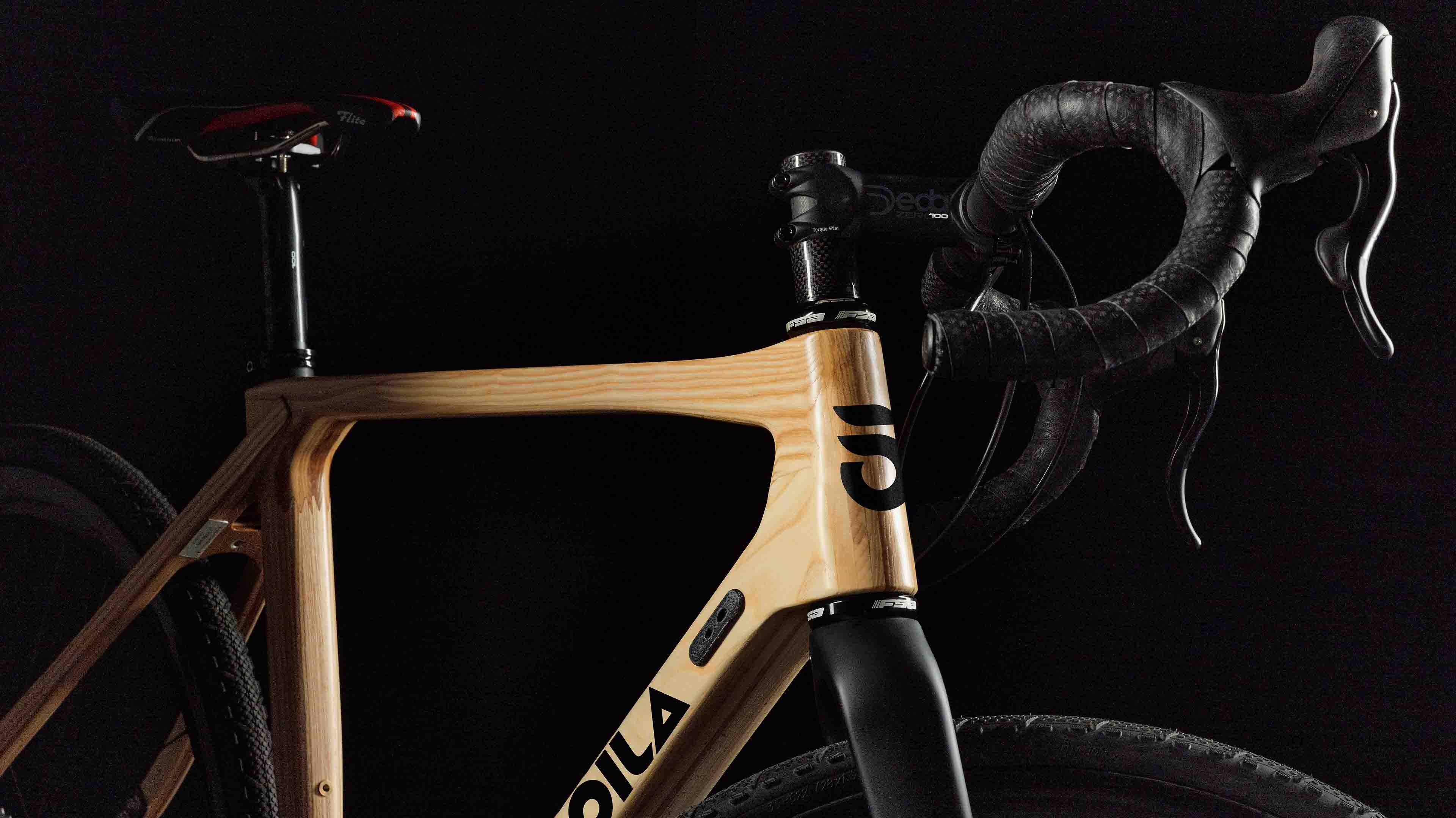 Side view of SILA gravel wooden bike