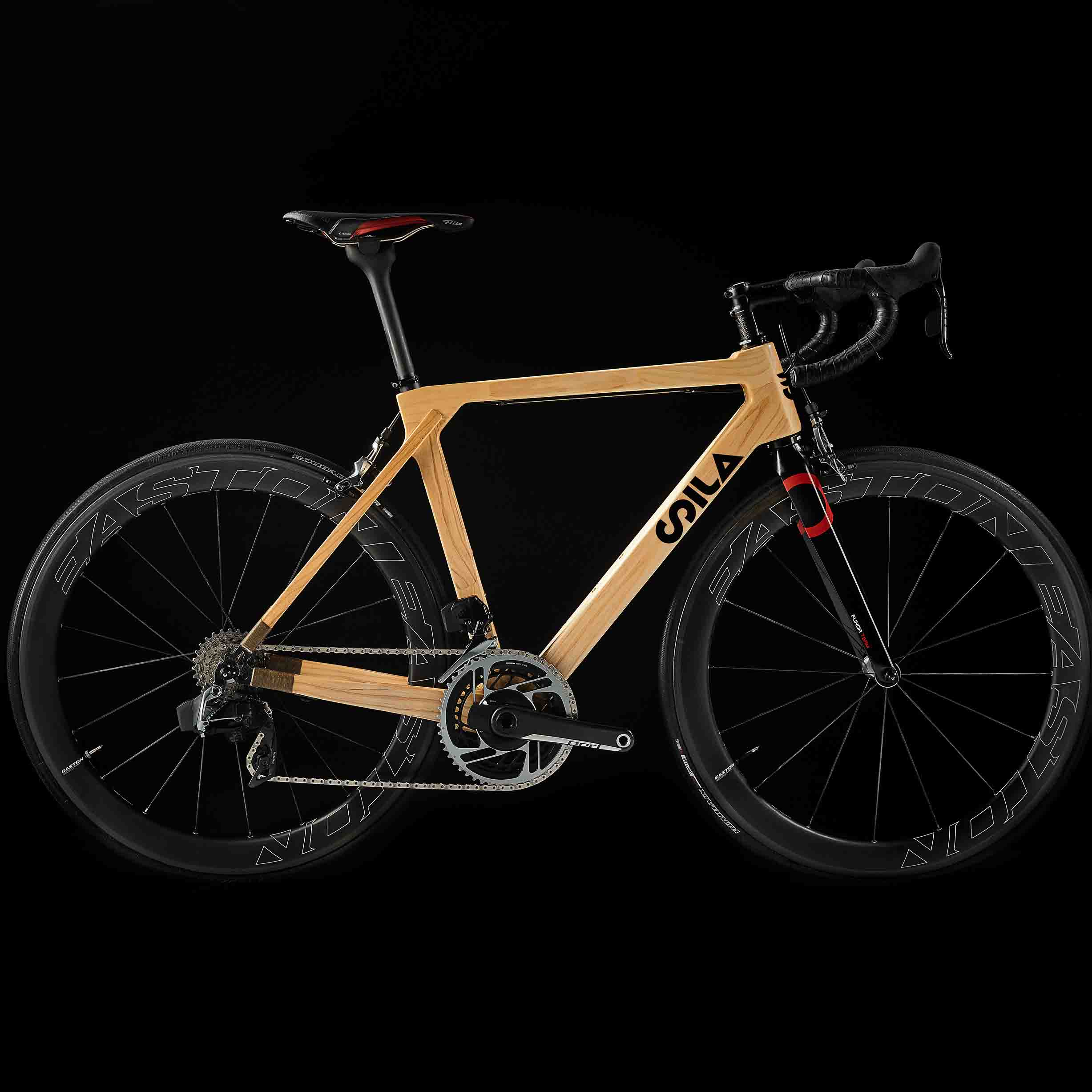 Side view of SILA Gravel wooden bike